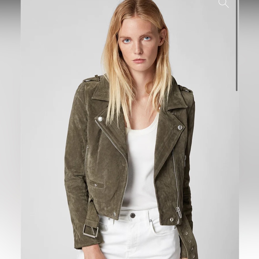 Suede Green Moto Jacket